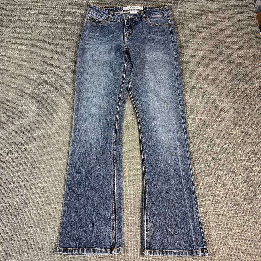 Brody Jeans Flare Leg Women 27 Blue Medium Wash Low Rise Y2K Bootcut Denim